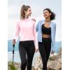 imagebaleaf Womens UPF 50 Sun Shirts Protection SPF Crop Jacket UV Protection Long Sleeve Full Zip Clothing LightweightLight Pink
