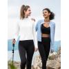 imagebaleaf Womens UPF 50 Sun Shirts Protection SPF Crop Jacket UV Protection Long Sleeve Full Zip Clothing LightweightUltra White
