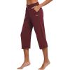 imagebaleaf Womens Wide Leg Capris Yoga Cotton Crop Pockets Summer Capri Sweatpants Loose Lounge Casual Workout PantsRegularhot Pink
