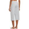 imagebaleaf Womens Wide Leg Capris Yoga Cotton Crop Pockets Summer Capri Sweatpants Loose Lounge Casual Workout PantsRegularlight Gray