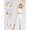 imagebaleaf Womens Wide Leg Capris Yoga Cotton Crop Pockets Summer Capri Sweatpants Loose Lounge Casual Workout PantsRegularwhite