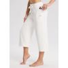 imagebaleaf Womens Wide Leg Capris Yoga Cotton Crop Pockets Summer Capri Sweatpants Loose Lounge Casual Workout PantsRegularwhite