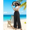 imagebaleaf Womens Wide Leg Swim Pants UPF50 Long Beach Pants High Waisted Lightweight Quick Dry Flowy Swim Capris with PocketsBlack