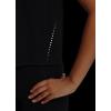 imagebaleaf Womens Workout Tops Athletic Shirts Cropped Short Sleeve Split Back Running Gym Quick Dry Sun Protection UPF 50Black