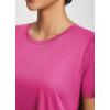 imagebaleaf Womens Workout Tops Athletic Shirts Cropped Short Sleeve Split Back Running Gym Quick Dry Sun Protection UPF 50Rose Red