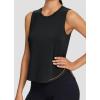 imagebaleaf Workout Tank Tops for Women Sleeveless Athletic Tops Flowy Soft Loose Fit Hip Length Running Shirts Gym Quick DryBlack