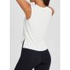 imagebaleaf Workout Tank Tops for Women Sleeveless Athletic Tops Flowy Soft Loose Fit Hip Length Running Shirts Gym Quick DryIvory White