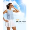 imagebaleaf Workout Tops for Women Cropped Back Knotted Sleeveless Tank Tops Athletic Gym Yoga Running Shirts UPF50Light Blue