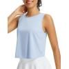 imagebaleaf Workout Tops for Women Cropped Back Knotted Sleeveless Tank Tops Athletic Gym Yoga Running Shirts UPF50Light Blue