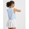 imagebaleaf Workout Tops for Women Cropped Back Knotted Sleeveless Tank Tops Athletic Gym Yoga Running Shirts UPF50Light Blue