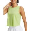 imagebaleaf Workout Tops for Women Cropped Back Knotted Sleeveless Tank Tops Athletic Gym Yoga Running Shirts UPF50Light Green