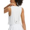 imagebaleaf Workout Tops for Women Cropped Back Knotted Sleeveless Tank Tops Athletic Gym Yoga Running Shirts UPF50White