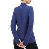 imagebaleaf Long Sleeve Shirts for Women Mock Neck Tops Turtleneck Thermal Fleece Base Layer with Thumb Hole Cold Weather GearNavy Blue