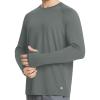 imagebaleaf Mens Long Sleeve Running Shirts Sun Protection UV UPF 50 T Shirts Workout Athletic Gym Quick Dry Zip PocketGrey