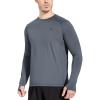 imagebaleaf Mens Long Sleeve Running Shirts with Thumbholes Quick Dry Athletic Shirt Workout Training TopGrey