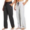 imagebaleaf Mens Sweatpants Casual Lounge Cotton Pajama Yoga Pants Open Bottom Straight Leg Male Sweat Pants with PocketsBcharcoalLight Gray