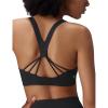 imagebaleaf Sweatleaf Womens Adjustable Sports Bras Crisscross Back Padded High Support Yoga Workout Running BraBlack