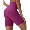 imagebaleaf Sweatleaf Womens Biker Shorts 8quot Long High Waist Tummy Control Butt Lifting Yoga Workout Running Spandex Short PantsRose Red