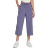 imagebaleaf Womens 21quot 30quot Wide Leg Pants Capris Athletic Casual with Pockets Drawstring Quick Dry Walking Workout UPF5021 Caprispurple