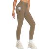 imagebaleaf Womens Fleece Lined Leggings High Waisted Water Resistant Winter Warm Running Thermal Pants Zipper PocketBrown