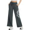 imagebaleaf Womens Hiking Pants Travel Wide Leg Pants with Pockts UPF 50 Loose Lightweight Water Resistant WorkDark Gray