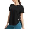 imagebaleaf Womens Short Sleeve Workout Tops Athletic Running Shirts Quick Dry TShirts Loose Fit Gym Yoga Tee UPF 50Black