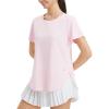 imagebaleaf Womens Short Sleeve Workout Tops Athletic Running Shirts Quick Dry TShirts Loose Fit Gym Yoga Tee UPF 50Light Pink