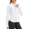 imagebaleaf Womens Sun Shirts UPF50 Half 14 Zip Shirt Rash Guard Long Sleeves SPF Lightweight Clothing UV Protection Hiking TopUltra White
