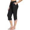 imagebaleaf Womens Swim Capris Pants 18quot Quick Dry Modest Swimsuits UPF 50 Bathing Suit Bottoms Beach Pants with PocketsBlack