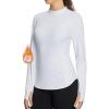 imagebaleaf Womens Thermal Shirts Fleece Lined Tops Long Sleeve Mock Neck Cold Weather Running Workout Gear Pocket ThumbholeWhiteside Pocket