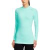 imagebaleaf Womens Thermal Tops Fleece Shirts Running Workout Athletic Base Layer Warm Cold Weather Gear Mock NeckAquamock Neck