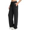 imagebaleaf Womens Track Pants Athletic Running Pants Sweatpants Straight Leg Zipper Pockets Sports Jogging Striped Loose FitBlackzipper Pockets