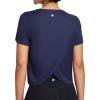 imagebaleaf Womens Workout Tops Athletic Shirts Cropped Short Sleeve Split Back Running Gym Quick Dry Sun Protection UPF 50Navy
