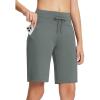 imagebaleaf womens Bermuda ShortsDark Graydrawstring
