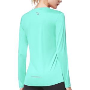 imagebaleaf Long Sleeve Workout Tops for Women Running Athletic Shirts Active Quick Dry Lightweight Moisture WickingAqua