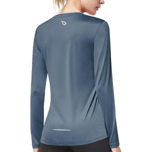 imagebaleaf Long Sleeve Workout Tops for Women Running Athletic Shirts Active Quick Dry Lightweight Moisture WickingGrey