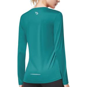 imagebaleaf Long Sleeve Workout Tops for Women Running Athletic Shirts Active Quick Dry Lightweight Moisture WickingTeal