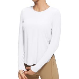 imagebaleaf SunDur Womens UPF 50 Shirts Long Sleeve Workout Lightweight Shirt Quick Dry Clothing Running Shirts Athletic TopsWhite