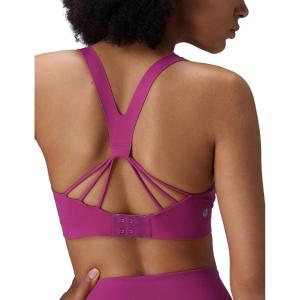 imagebaleaf Sweatleaf Womens Adjustable Sports Bras Crisscross Back Padded High Support Yoga Workout Running BraRose Red