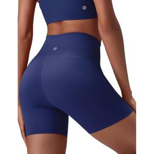 imagebaleaf Sweatleaf Womens Biker Shorts 5quot High Waist Tummy Control Butt Lifting Yoga Workout Running Spandex Short PantsNavy Blue