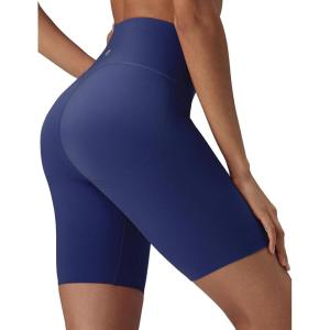 imagebaleaf Sweatleaf Womens Biker Shorts 8quot Long High Waist Tummy Control Butt Lifting Yoga Workout Running Spandex Short PantsNavy Blue