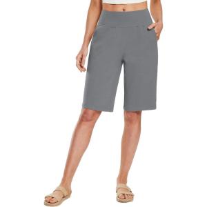 imagebaleaf Womens 12quot Long Bermuda Shorts Knee Length Cotton Athletic Shorts Sweat Casual Lounge Walking SummerGrey