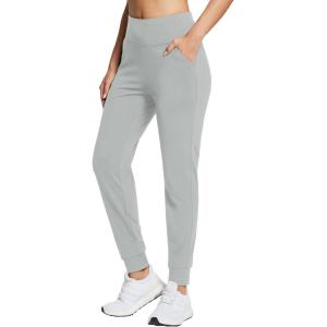 imagebaleaf Womens Fleece Lined Joggers Water Resistant Thermal Hiking Pants Sweatpants Track Pants Winter Clothes Running GearLight Grey