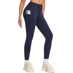 imagebaleaf Womens Fleece Lined Leggings High Waisted Water Resistant Winter Warm Running Thermal Pants Zipper PocketNavy