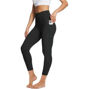 imagebaleaf Womens Leggings with Pockets Tummy Control Workout High Waisted Athletic Running 78 Ultra Soft Gym Yoga Ankle PantsBlack
