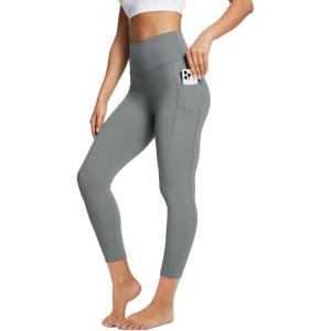 imagebaleaf Womens Leggings with Pockets Tummy Control Workout High Waisted Athletic Running 78 Ultra Soft Gym Yoga Ankle PantsGray