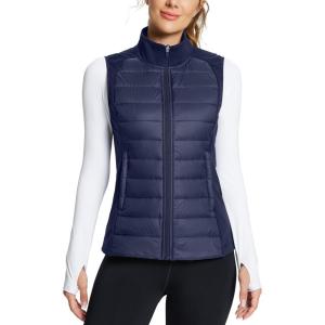 imagebaleaf Womens Lightweight Warm Puffer Vest Running Winter Hybrid Sleeveless Quilted Water Resistant JacketBlue