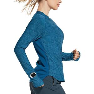 imagebaleaf Womens Long Sleeve Running Shirts Quick Dry Lightweight Pullover Workout Tops Athletic TShirts Moisture WickingBlue