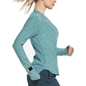imagebaleaf Womens Long Sleeve Running Shirts Quick Dry Lightweight Pullover Workout Tops Athletic TShirts Moisture WickingLight Blue