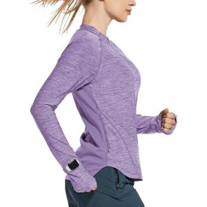 imagebaleaf Womens Long Sleeve Running Shirts Quick Dry Lightweight Pullover Workout Tops Athletic TShirts Moisture WickingSunset Purple